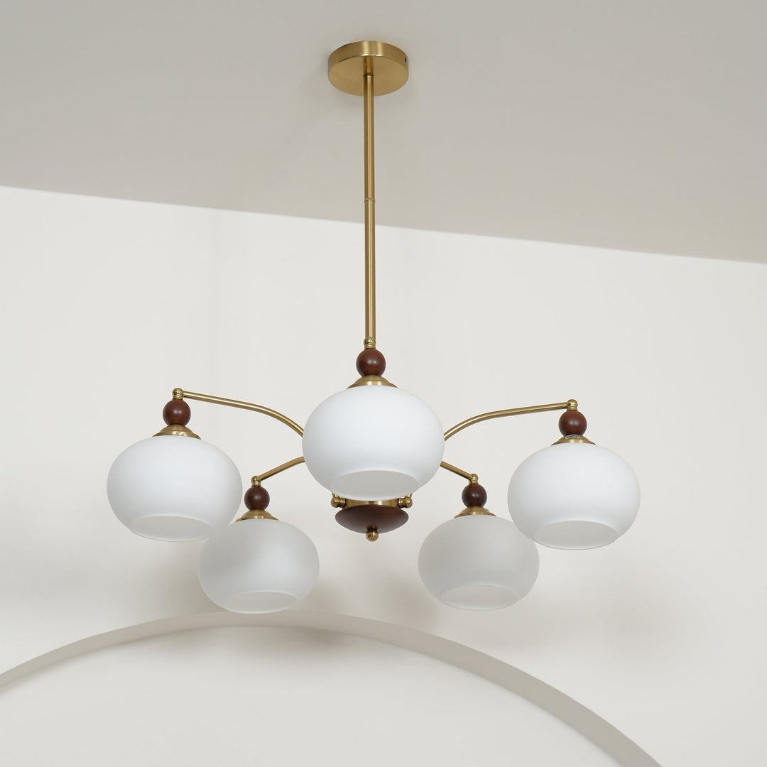 Lustra Suspension Rétro en Verre Jaune et Laiton - Neutralighting