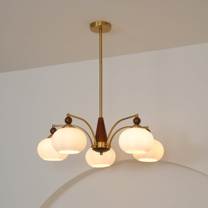 Lustra Suspension Rétro en Verre Jaune et Laiton - Neutralighting