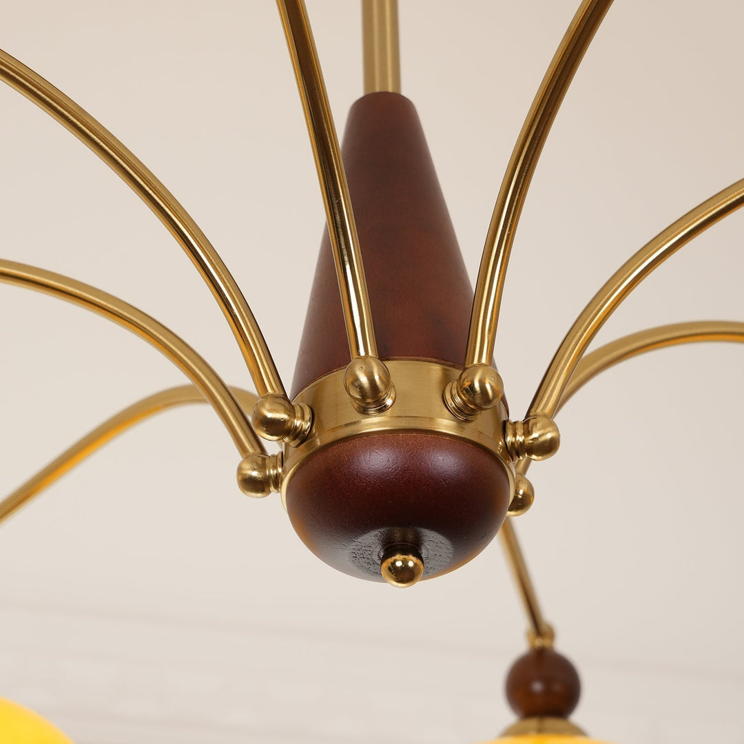 Lustra Suspension Rétro en Verre Jaune et Laiton - Neutralighting