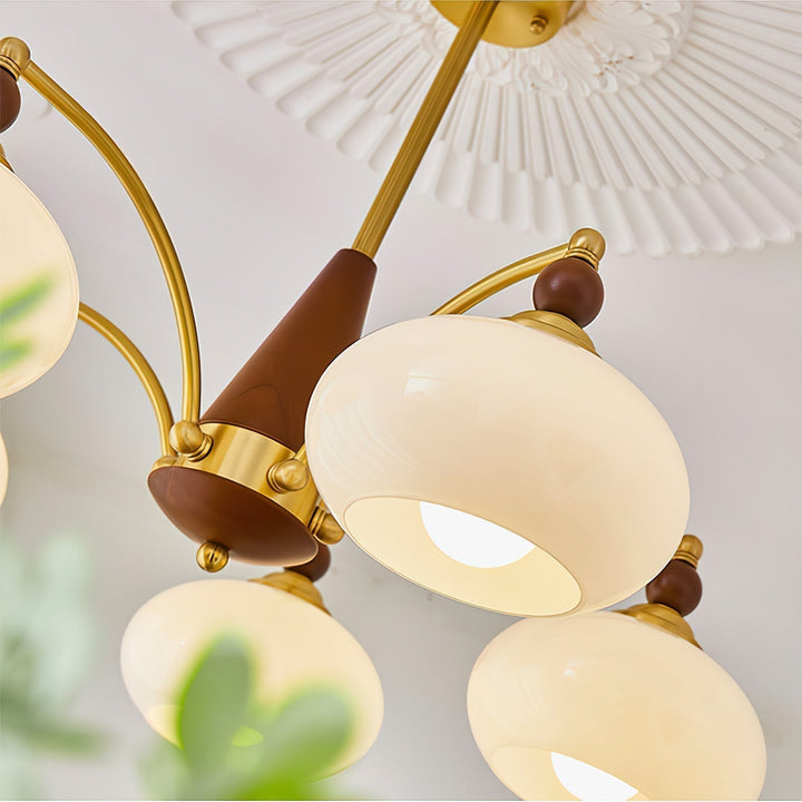 Lustra Suspension Rétro en Verre Jaune et Laiton - Neutralighting