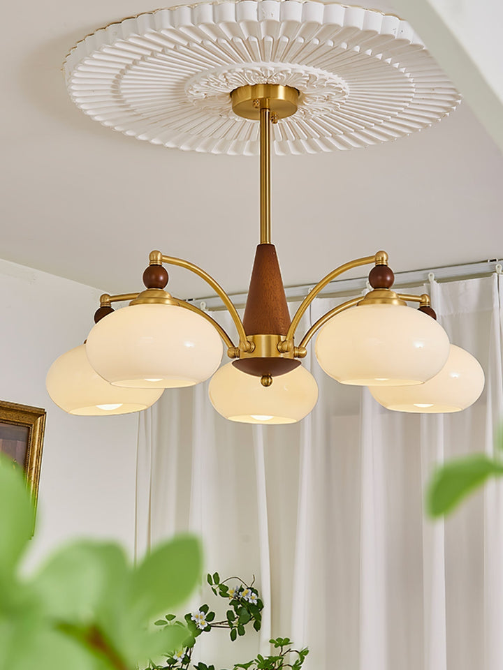 Lustra Suspension Rétro en Verre Jaune et Laiton - Neutralighting