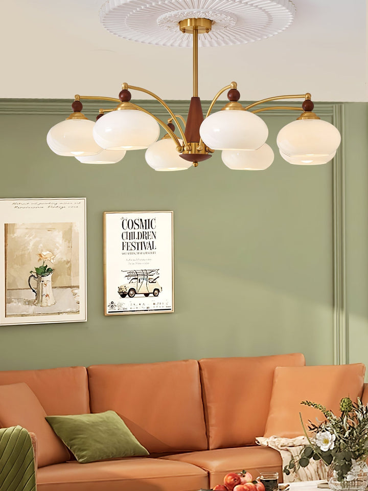 Lustra Suspension Rétro en Verre Jaune et Laiton - Neutralighting
