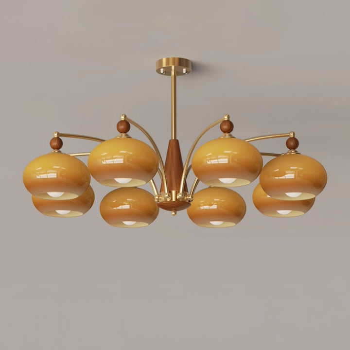 Lustra Suspension Rétro en Verre Jaune et Laiton - Neutralighting