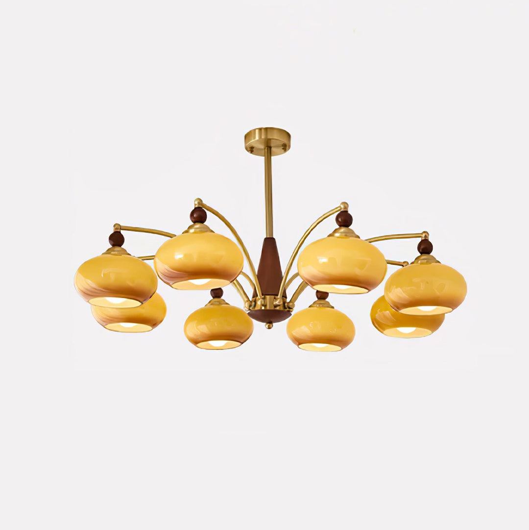 Lustra Suspension Rétro en Verre Jaune et Laiton - Neutralighting