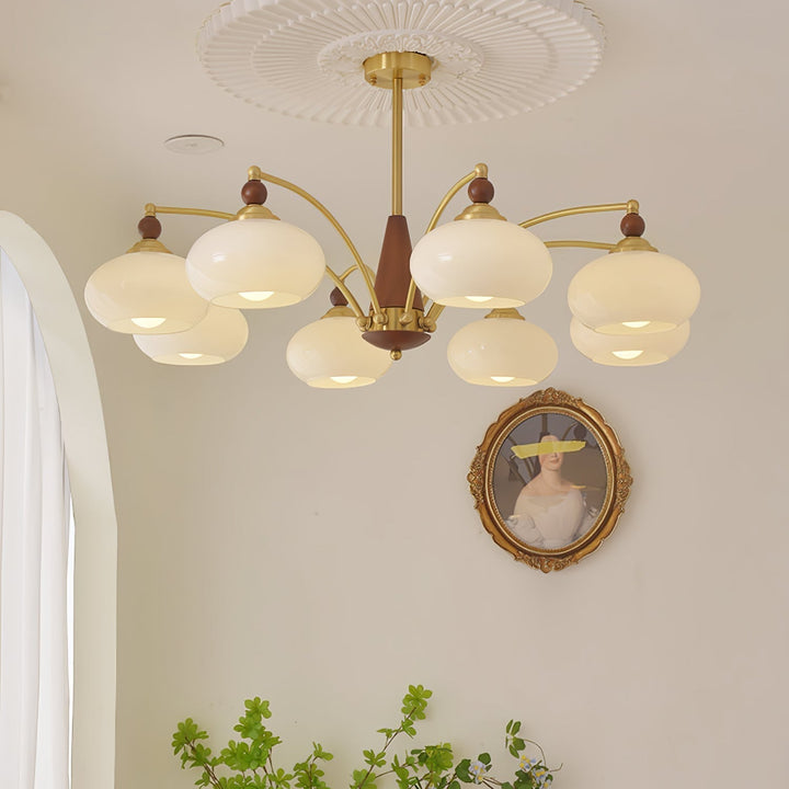 Lustra Suspension Rétro en Verre Jaune et Laiton - Neutralighting