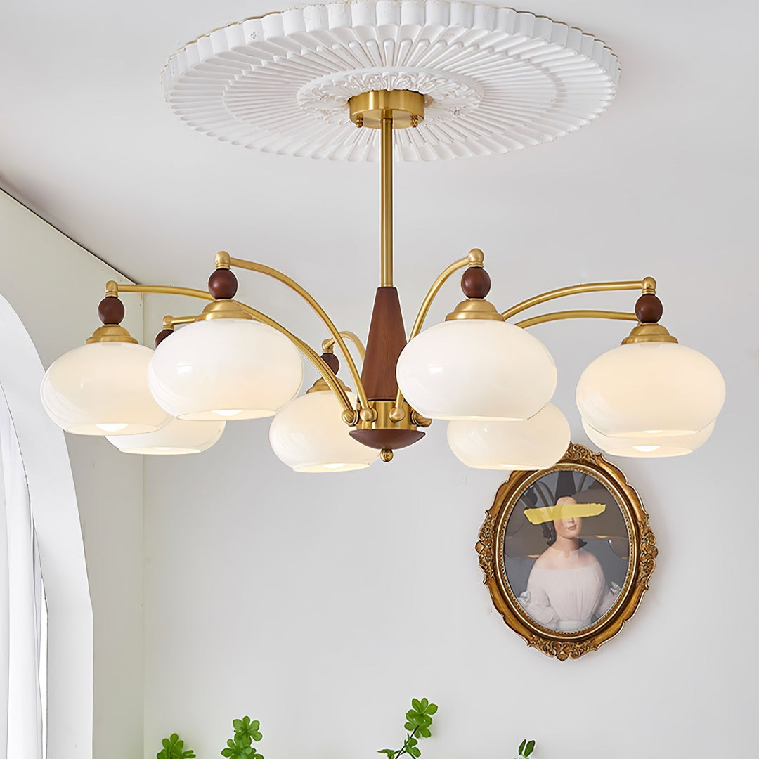 Lustra Suspension Rétro en Verre Jaune et Laiton - Neutralighting