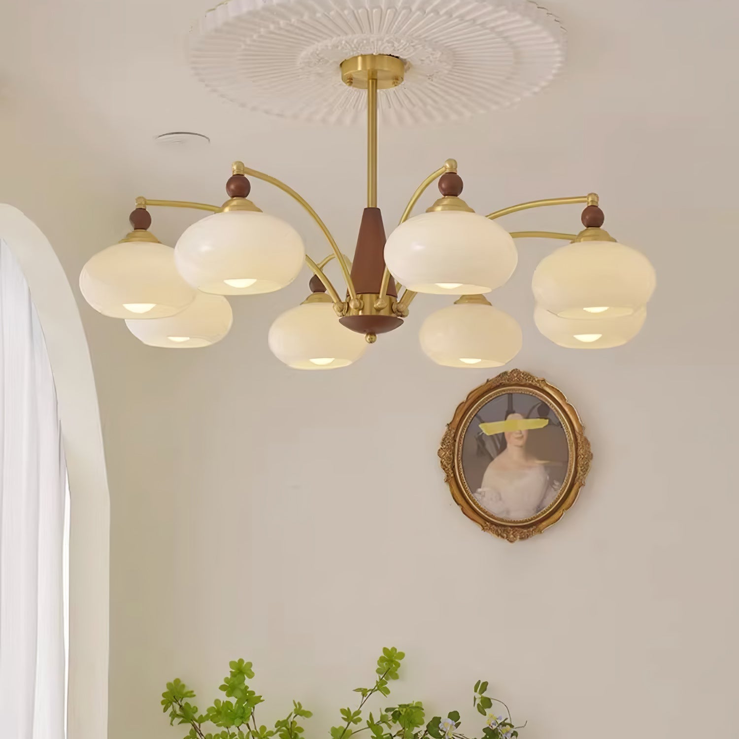 Lustra Suspension Rétro en Verre Jaune et Laiton - Neutralighting