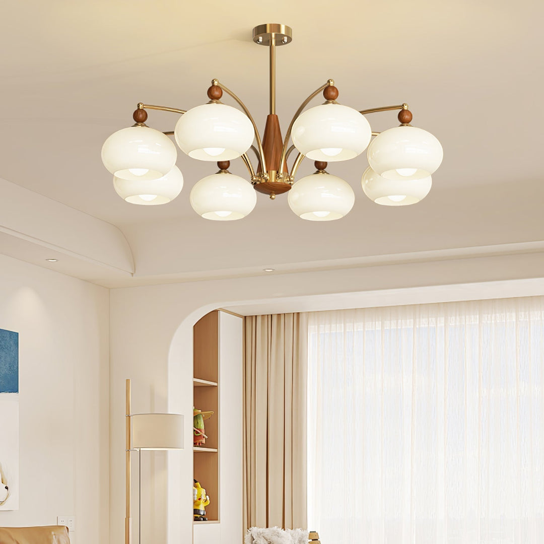 Lustra Suspension Rétro en Verre Jaune et Laiton - Neutralighting