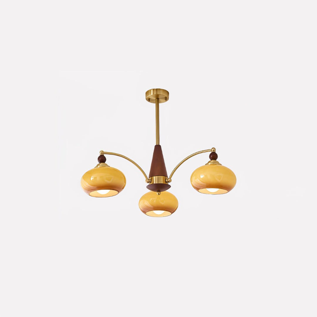 Lustra Suspension Rétro en Verre Jaune et Laiton - Neutralighting