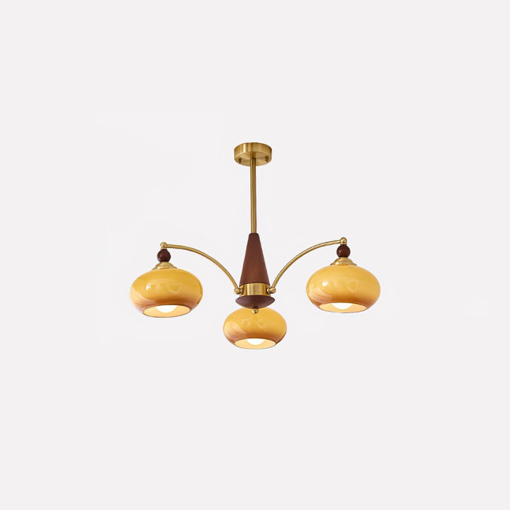 Lustra Suspension Rétro en Verre Jaune et Laiton - Neutralighting