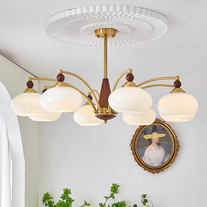 Lustra Suspension Rétro en Verre Jaune et Laiton - Neutralighting