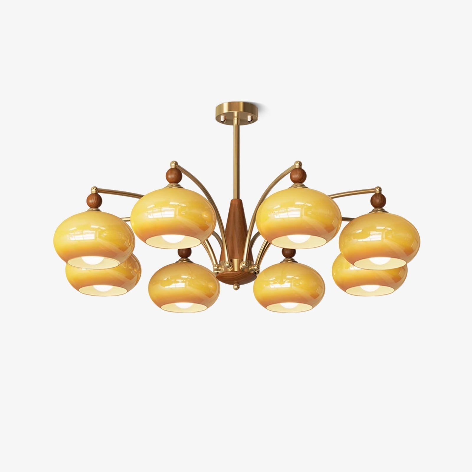 Lustra Suspension Rétro en Verre Jaune et Laiton - Neutralighting