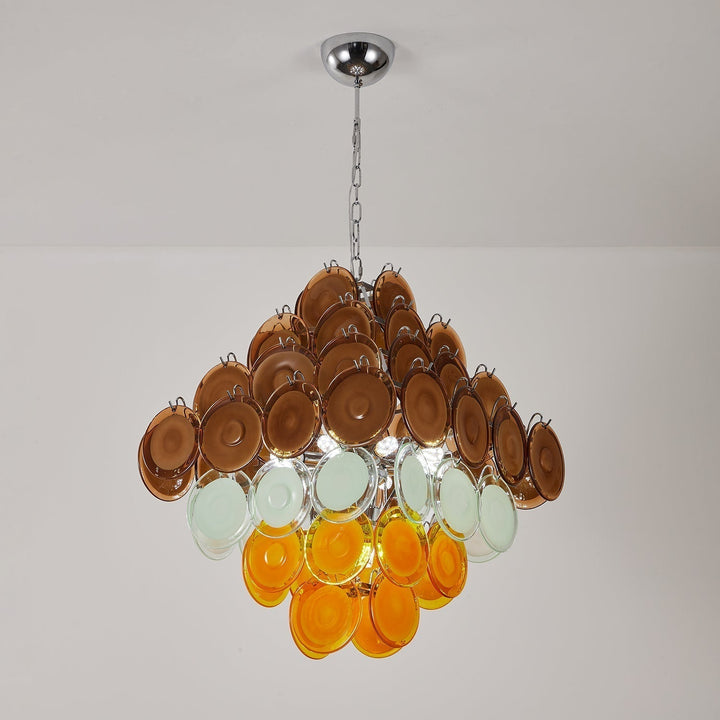 Aurora Chandelier Rétro en Verre Disc Multicolore Vintage - Neutralighting