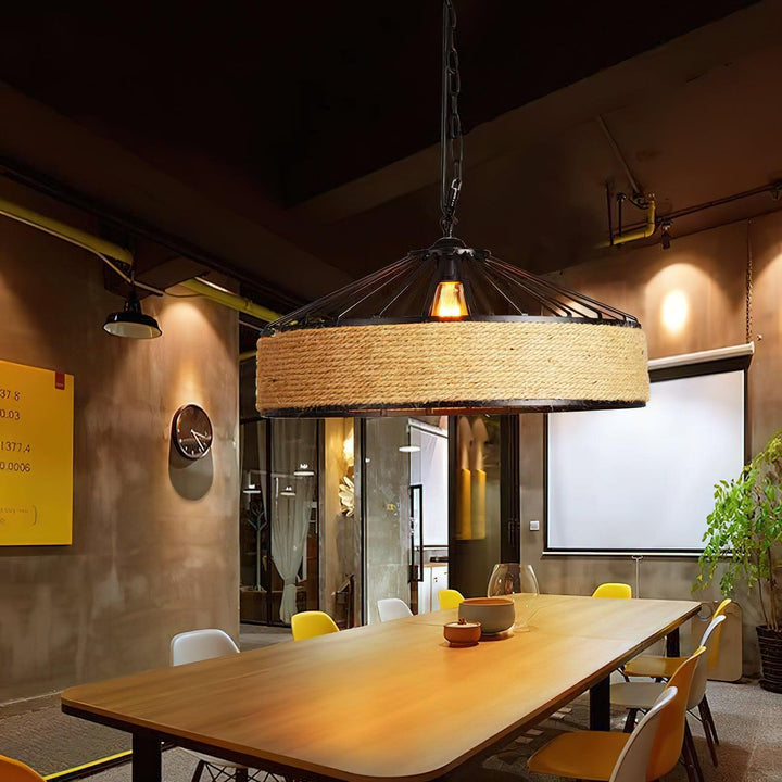 Alshaan Lampe Suspension Exquise en Corde de Chanvre Rétro - Neutralighting