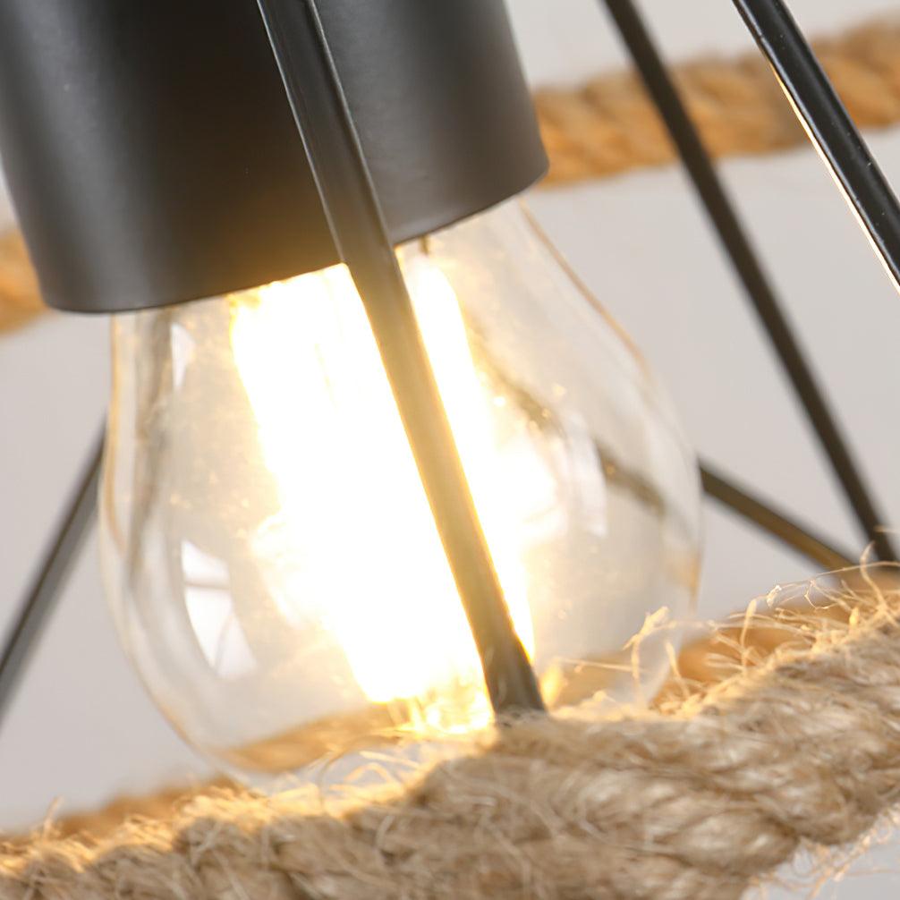 Alshaan Lampe Suspension Exquise en Corde de Chanvre Rétro - Neutralighting