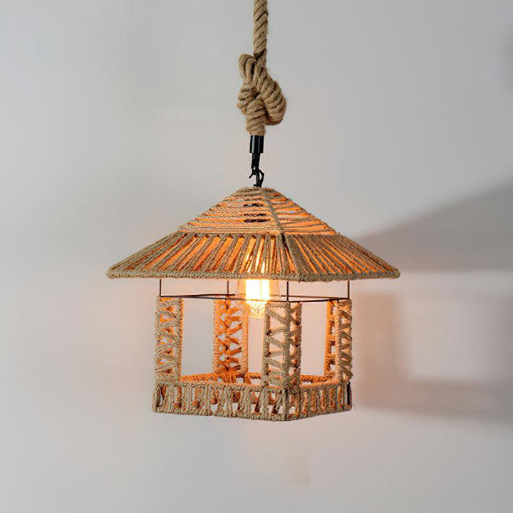 Alshaan Lampe Suspension Exquise en Corde de Chanvre Rétro - Neutralighting