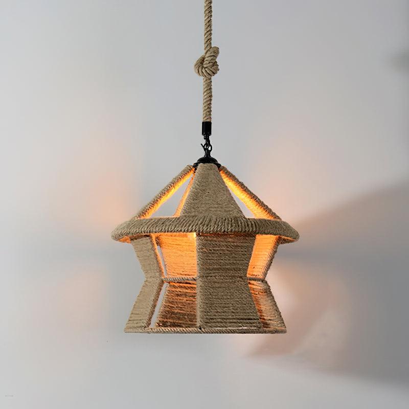 Alshaan Lampe Suspension Exquise en Corde de Chanvre Rétro - Neutralighting