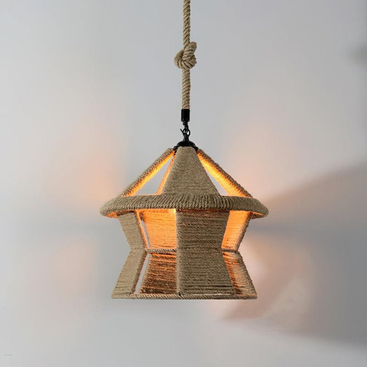 Alshaan Lampe Suspension Exquise en Corde de Chanvre Rétro - Neutralighting