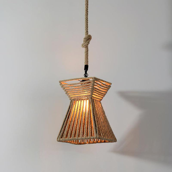 Alshaan Lampe Suspension Exquise en Corde de Chanvre Rétro - Neutralighting