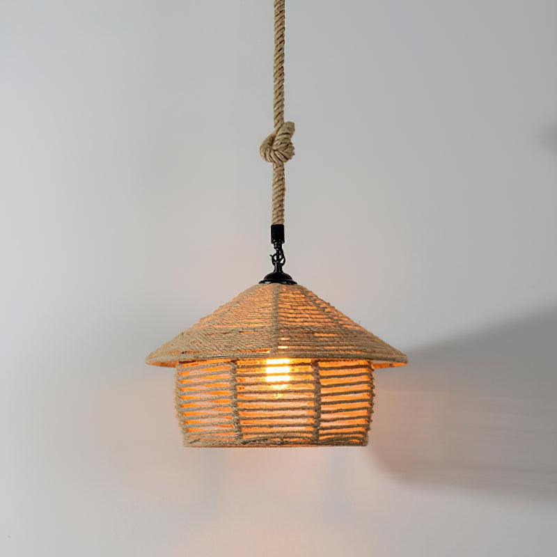 Alshaan Lampe Suspension Exquise en Corde de Chanvre Rétro - Neutralighting