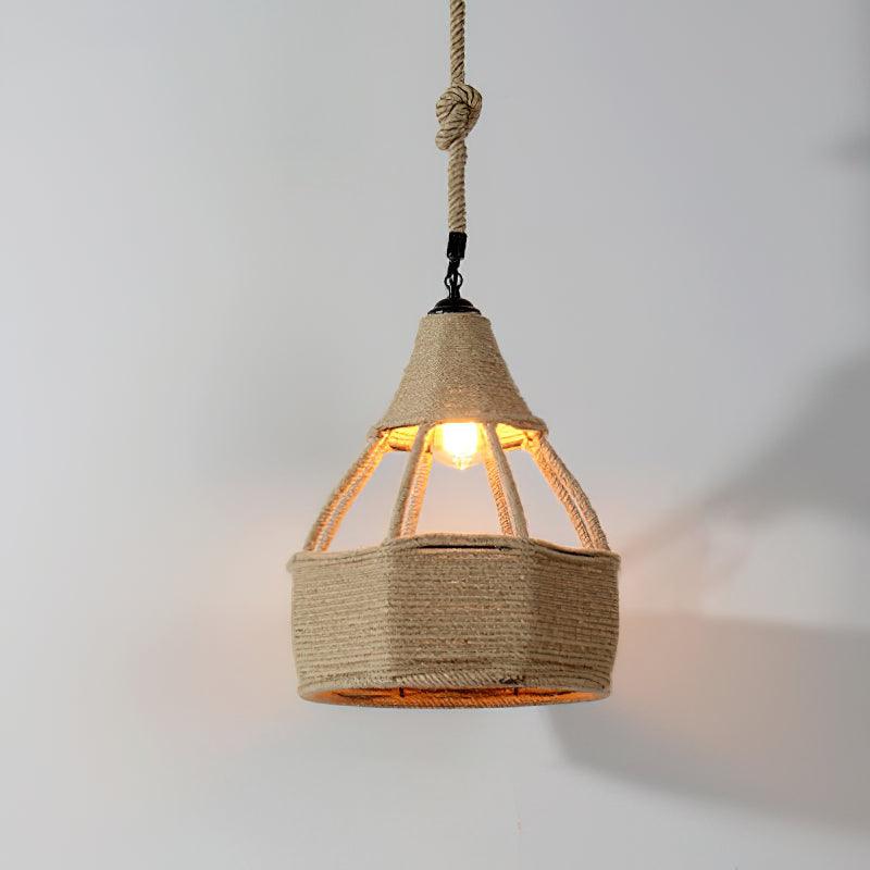 Alshaan Lampe Suspension Exquise en Corde de Chanvre Rétro - Neutralighting