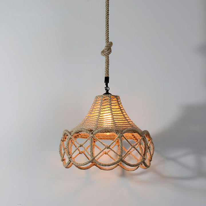 Alshaan Lampe Suspension Exquise en Corde de Chanvre Rétro - Neutralighting