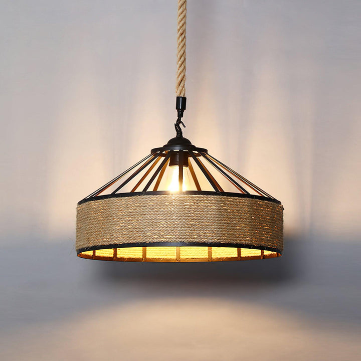 Alshaan Lampe Suspension Exquise en Corde de Chanvre Rétro - Neutralighting