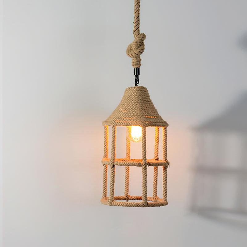 Alshaan Lampe Suspension Exquise en Corde de Chanvre Rétro - Neutralighting