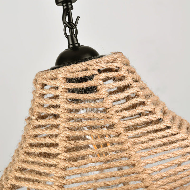 Evliran Lampe Pendante Moderne en Corde de Chanvre Rétro - Neutralighting