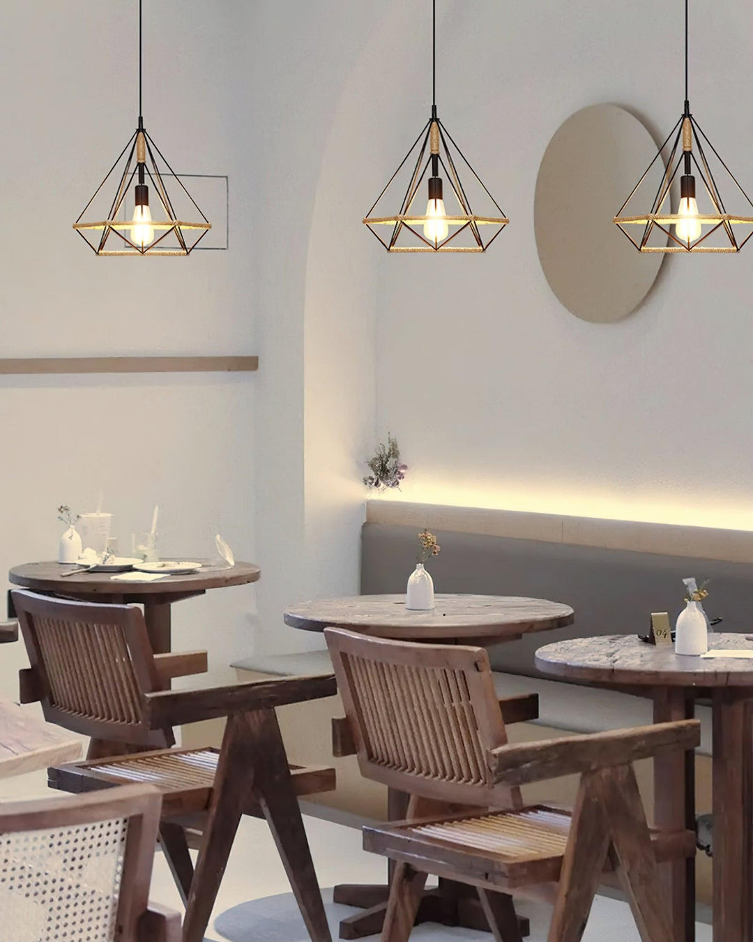 Evliran Lampe Pendante Moderne en Corde de Chanvre Rétro - Neutralighting