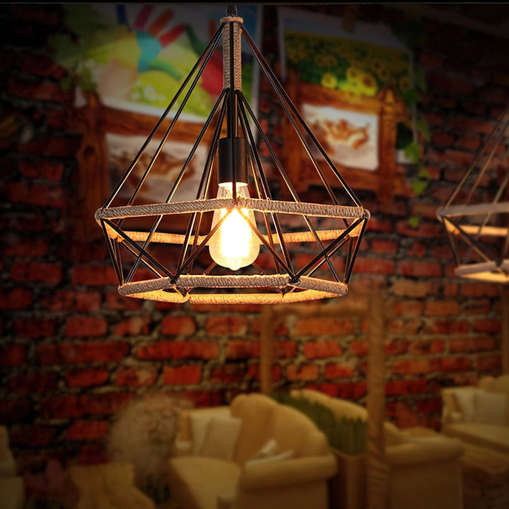 Evliran Lampe Pendante Moderne en Corde de Chanvre Rétro - Neutralighting
