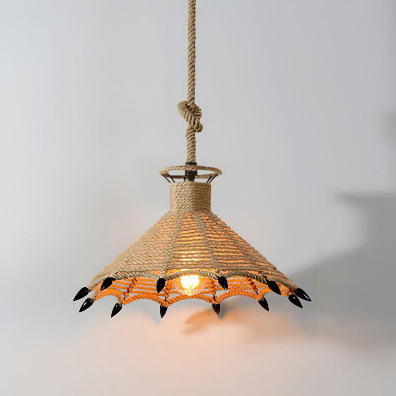 Evliran Lampe Pendante Moderne en Corde de Chanvre Rétro - Neutralighting