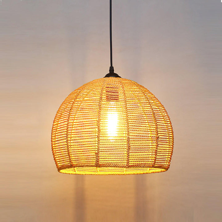 Evliran Lampe Pendante Moderne en Corde de Chanvre Rétro - Neutralighting