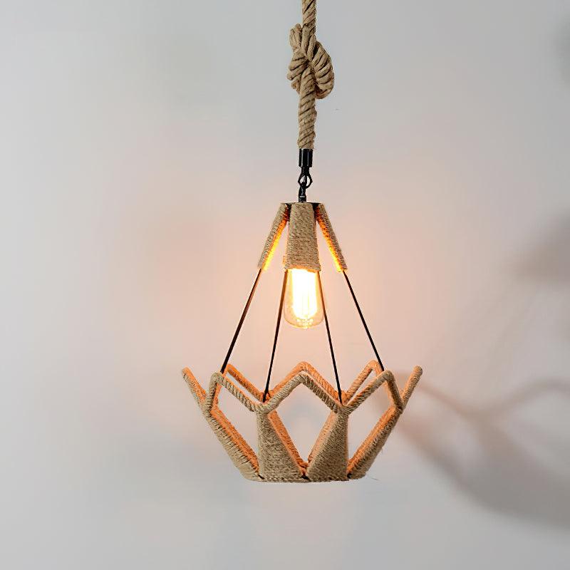 Evliran Lampe Pendante Moderne en Corde de Chanvre Rétro - Neutralighting