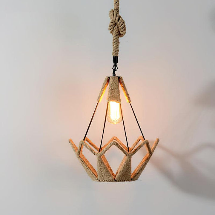 Evliran Lampe Pendante Moderne en Corde de Chanvre Rétro - Neutralighting