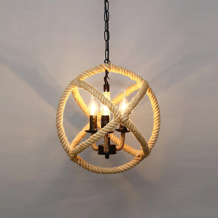 Evliran Lampe Pendante Moderne en Corde de Chanvre Rétro - Neutralighting