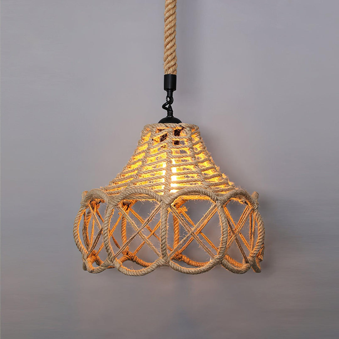 Evliran Lampe Pendante Moderne en Corde de Chanvre Rétro - Neutralighting
