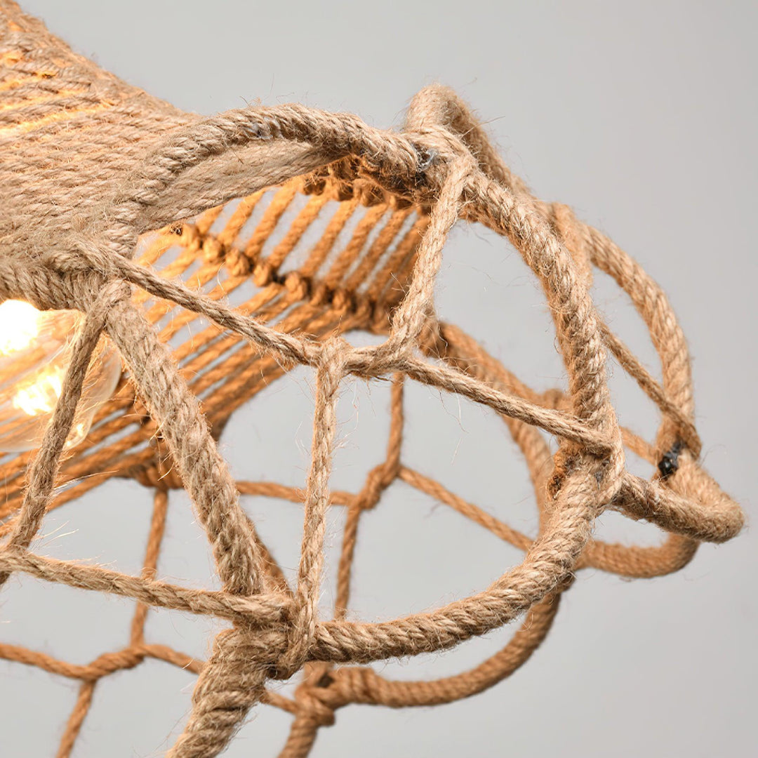 Evliran Lampe Pendante Moderne en Corde de Chanvre Rétro - Neutralighting