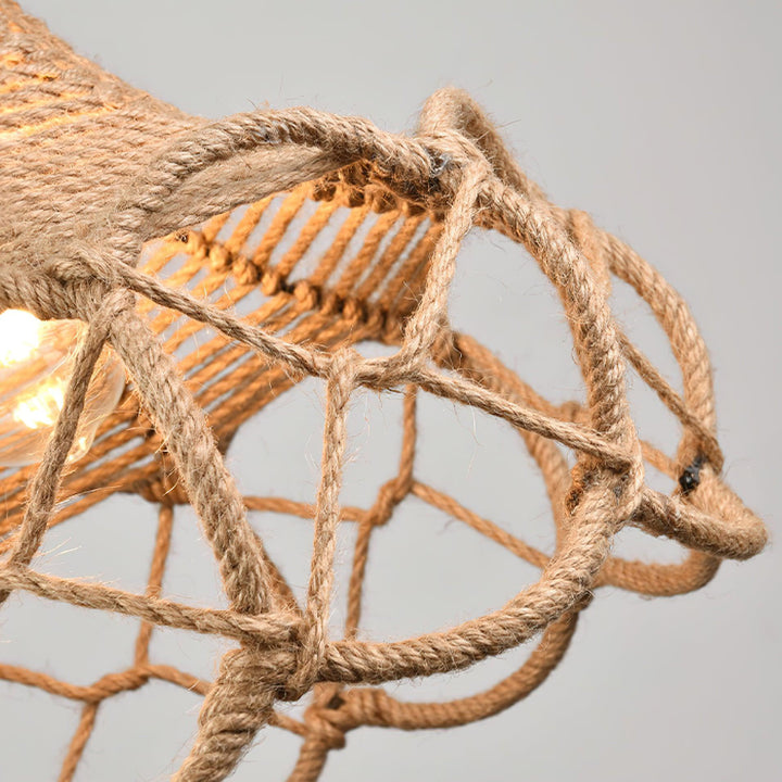 Evliran Lampe Pendante Moderne en Corde de Chanvre Rétro - Neutralighting