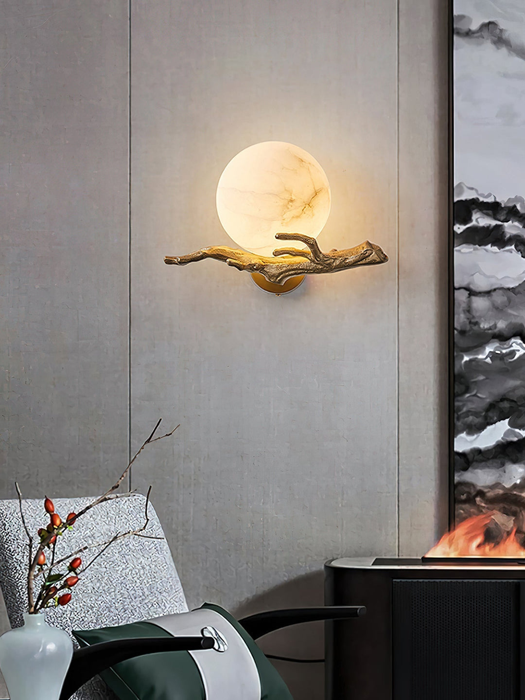 Ormirara Applique Murale Alabastre Rétro Branches Minimaliste Moderne - Neutralighting
