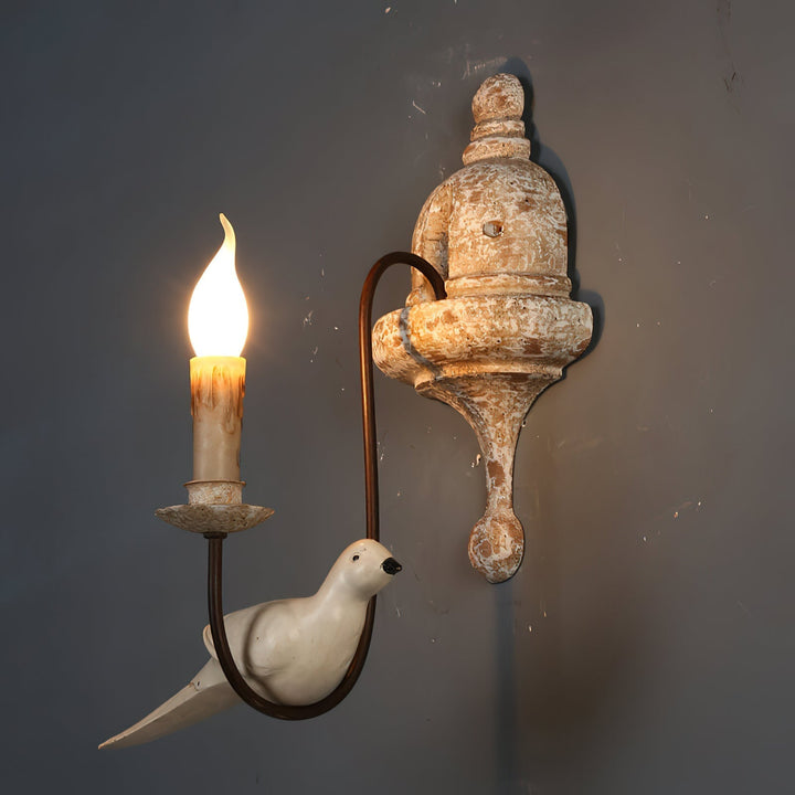 Syraean Applique Murale Métal Bois Rétro Vintage Oiseau - Neutralighting