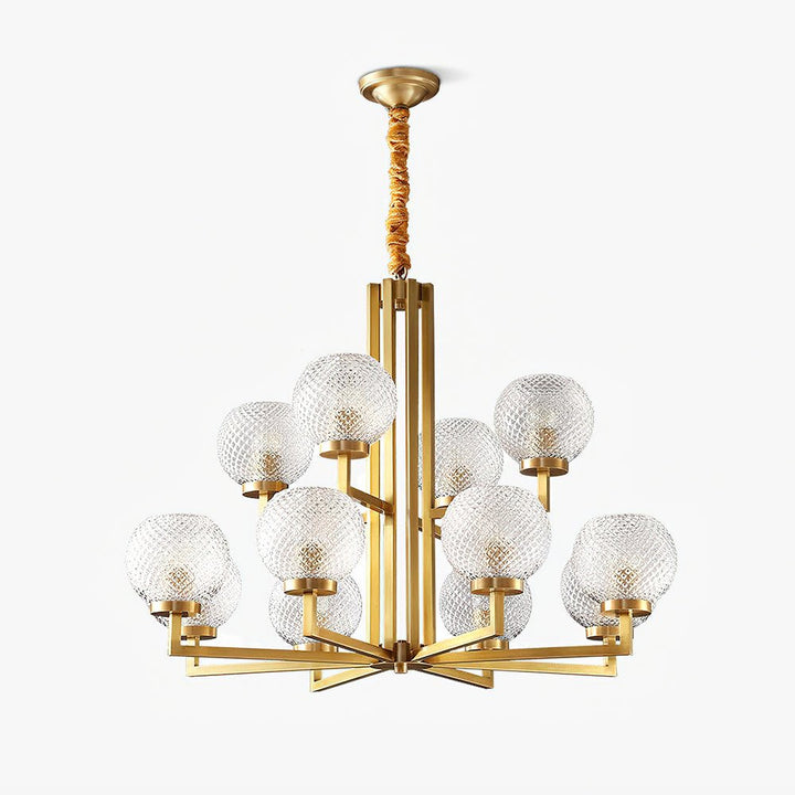 Vera Lustre en Laiton Avec Verre Cannelé - Neutralighting