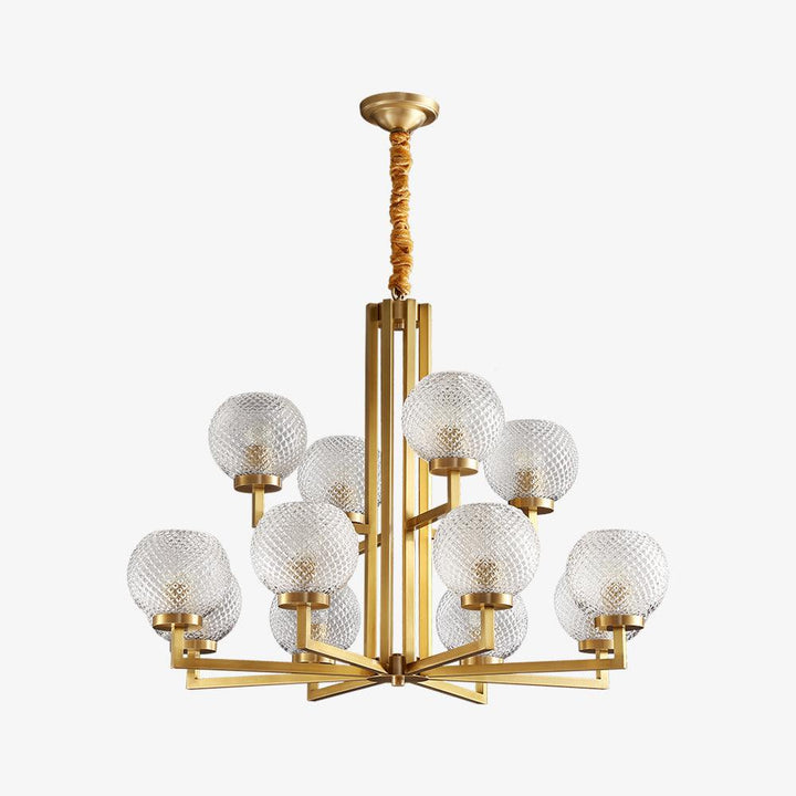 Vera Lustre en Laiton Avec Verre Cannelé - Neutralighting