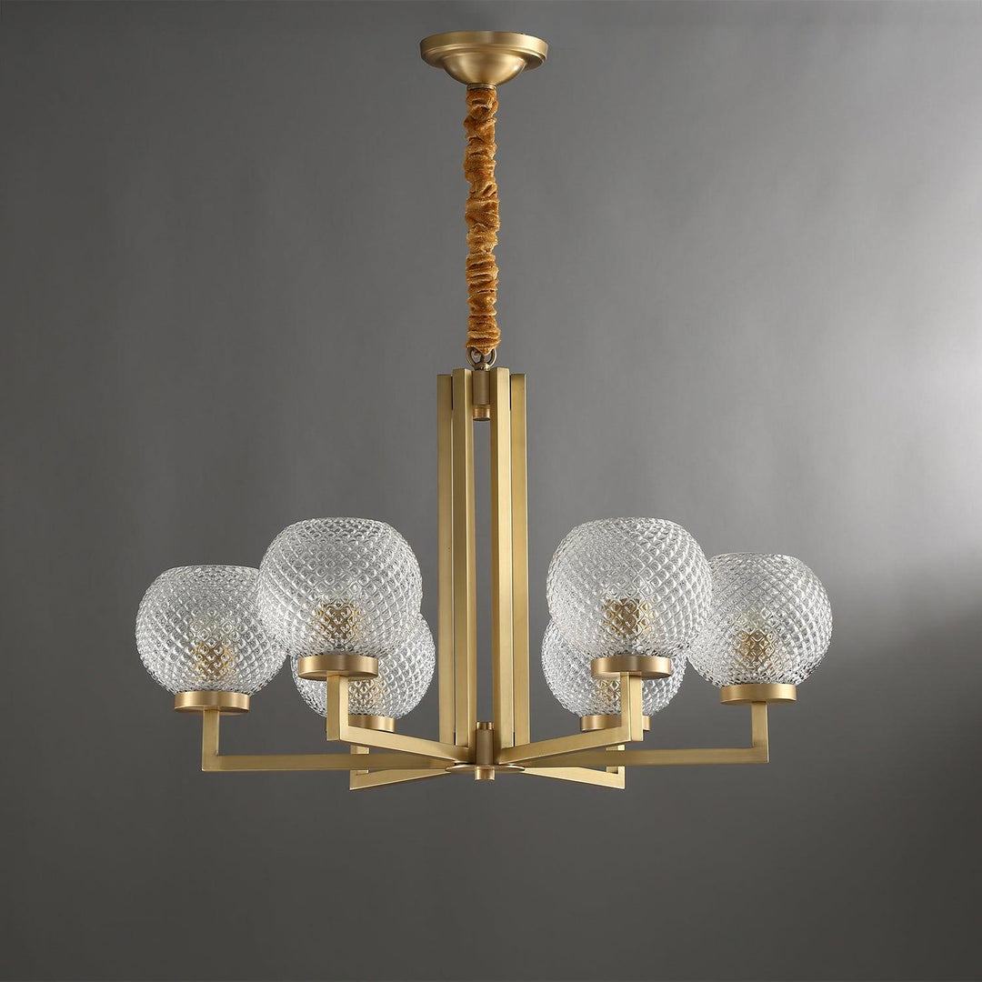 Vera Lustre en Laiton Avec Verre Cannelé - Neutralighting