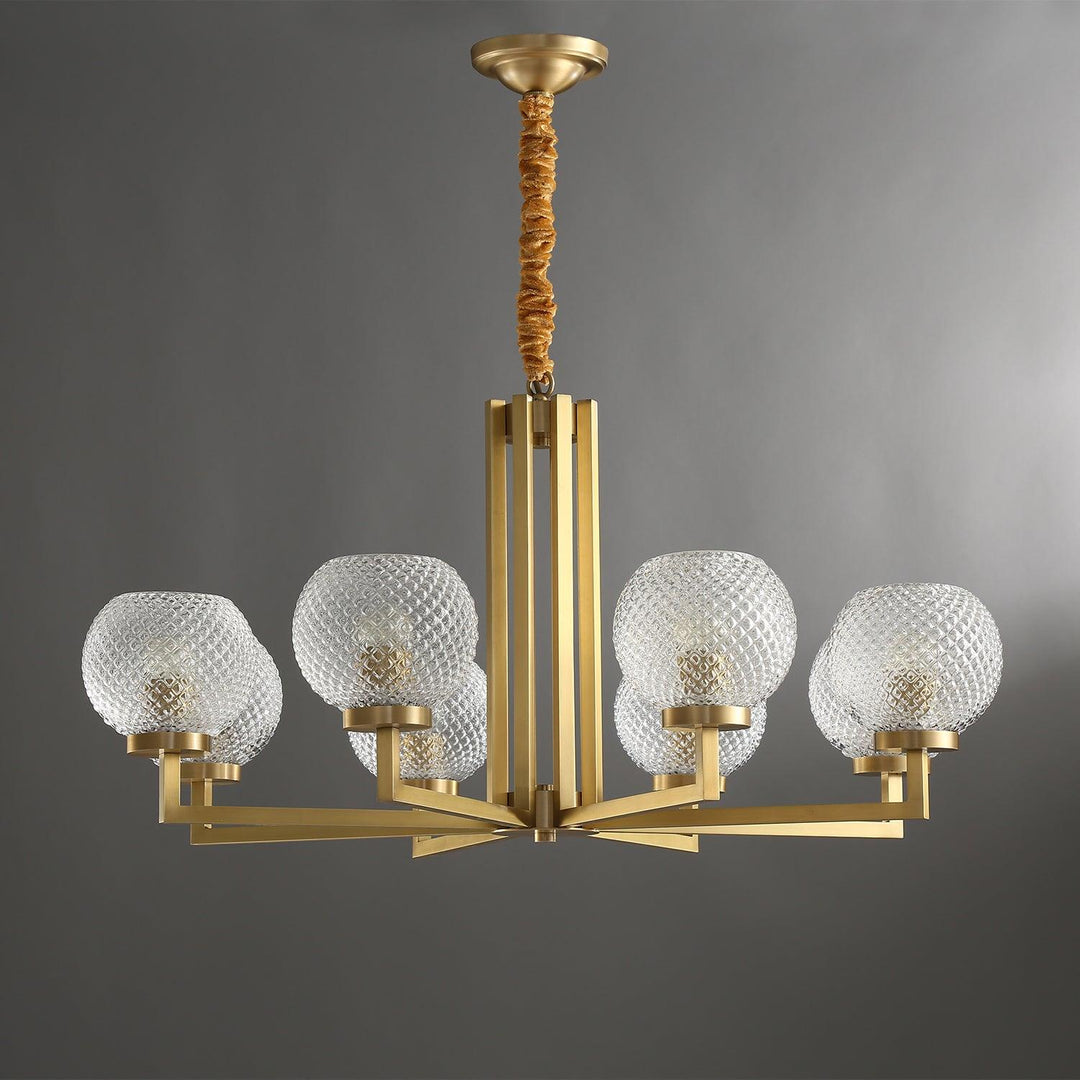 Vera Lustre en Laiton Avec Verre Cannelé - Neutralighting