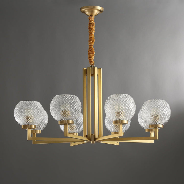Vera Lustre en Laiton Avec Verre Cannelé - Neutralighting
