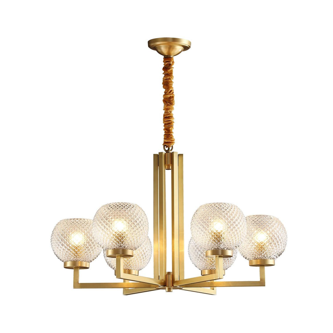 Vera Lustre en Laiton Avec Verre Cannelé - Neutralighting