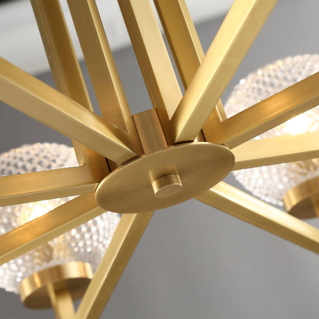 Vera Lustre en Laiton Avec Verre Cannelé - Neutralighting