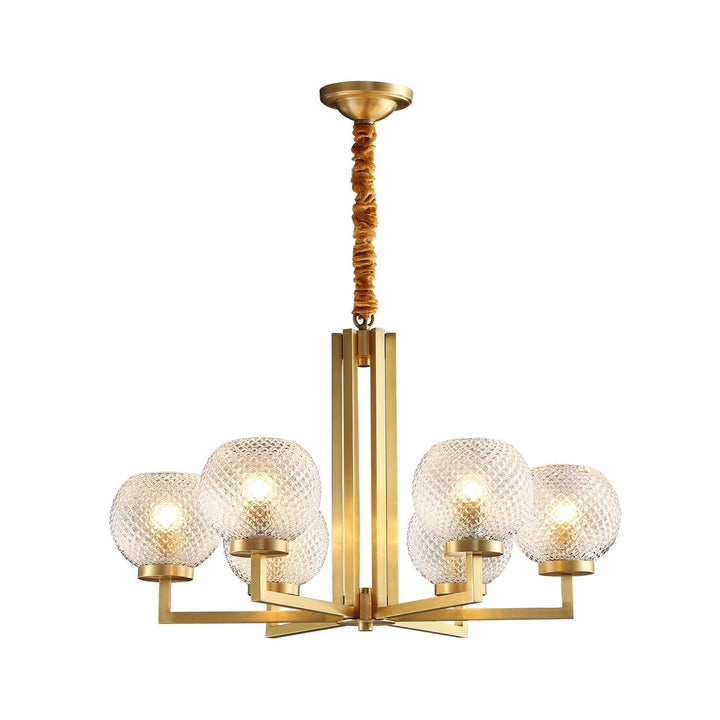 Vera Lustre en Laiton Avec Verre Cannelé - Neutralighting