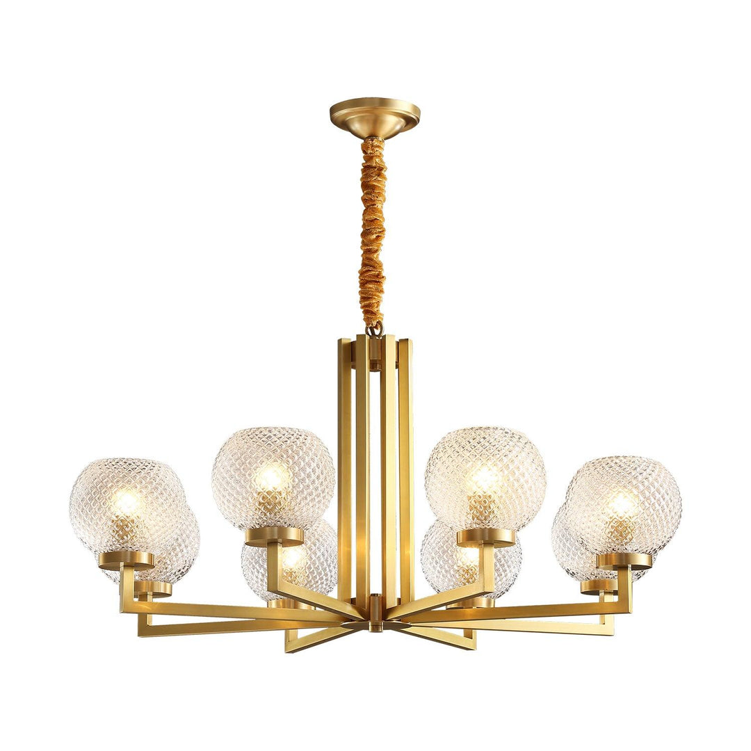 Vera Lustre en Laiton Avec Verre Cannelé - Neutralighting